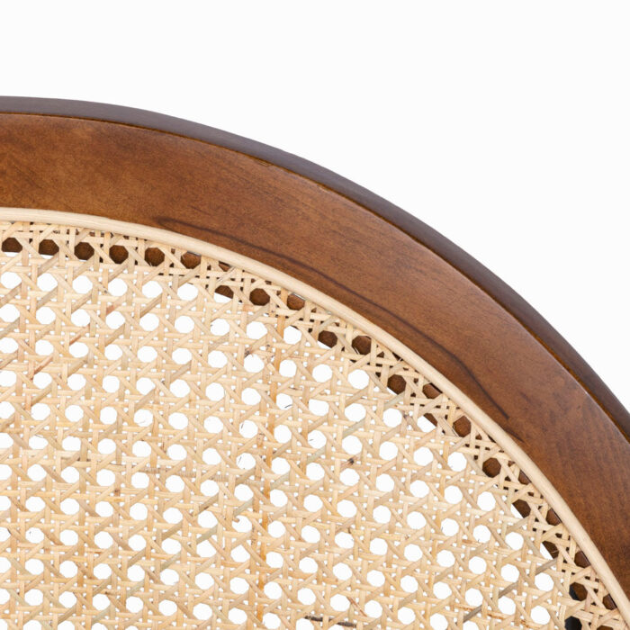Fauteuil avec Coussin Gris et Dossier en Rotin OZAWA – Image 4