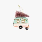 Ornement Camionnette Sapin Rose 10cm KITSCH