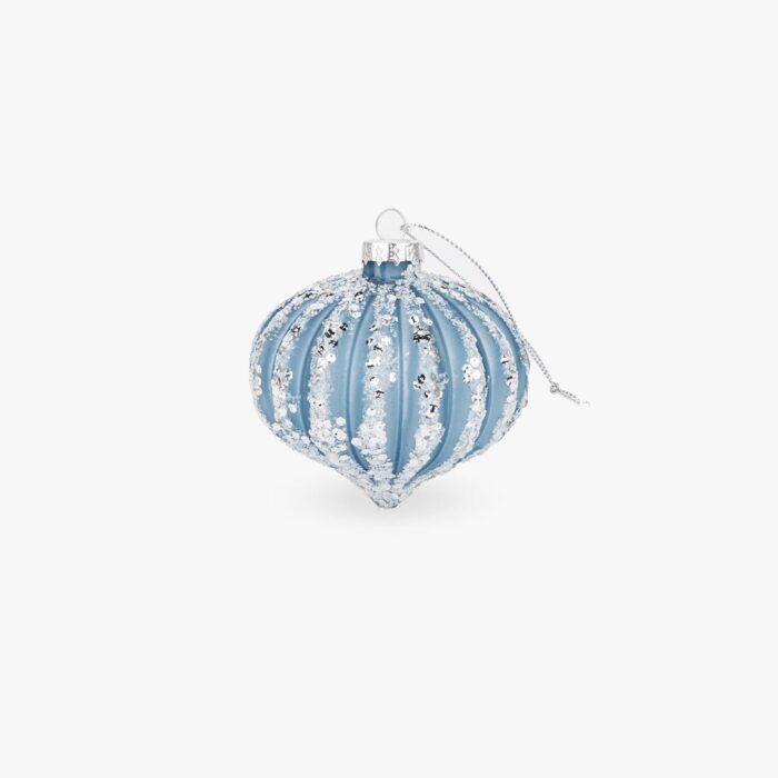 Boule Verre Goutte Bleue 8cm NEW BRIGHT – Image 1