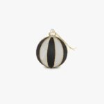 Boule Verre Rayures Noir 8cm KITSCH