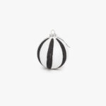 Boule Verre Rayures Blanc et Noir 8cm KITSCH