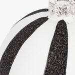Boule Verre Rayures Blanc et Noir 8cm KITSCH – Image 2