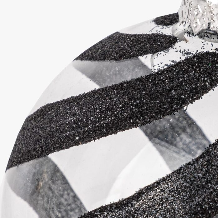 Boule en Verre Ondulations Noir 8cm KITSCH – Image 2