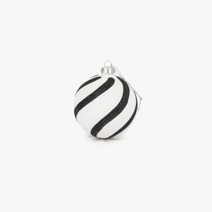 Boule en Verre Ondas Blanc et Noir 8cm KITSCH – Image 1