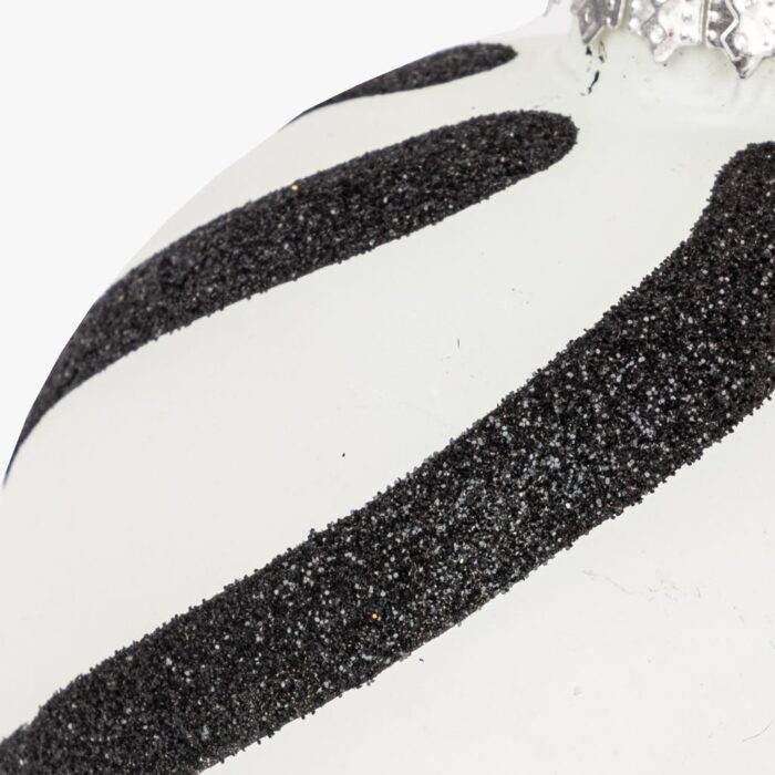 Boule en Verre Ondas Blanc et Noir 8cm KITSCH – Image 2