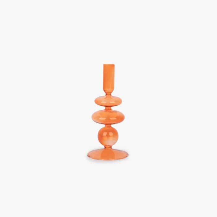 Bougeoir en verre orange BUBBLE – Image 1