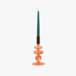 Bougeoir en verre orange BUBBLE – Image 3