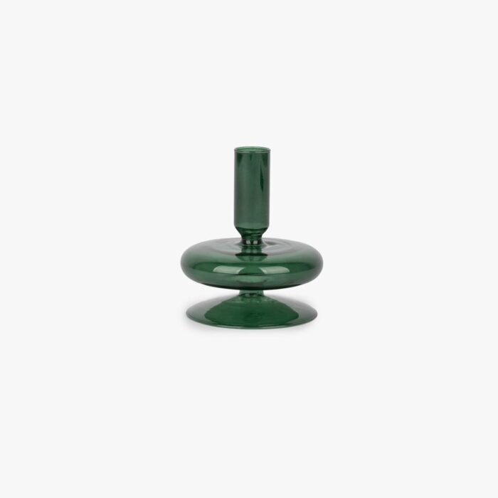 Bougeoir en verre vert BUBBLE – Image 1