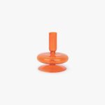 Bougeoir en verre orange BUBBLE