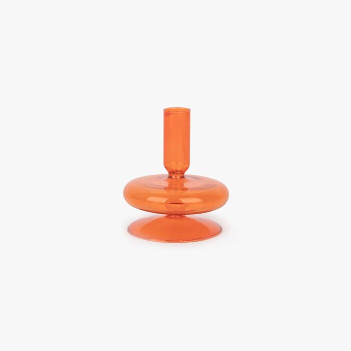 Bougeoir en verre orange BUBBLE – Image 1