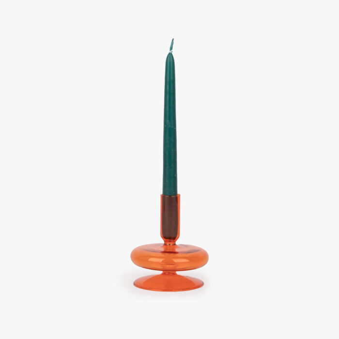 Bougeoir en verre orange BUBBLE – Image 3