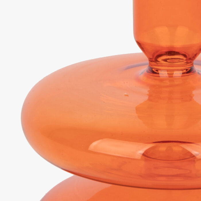 Bougeoir en verre orange BUBBLE – Image 2
