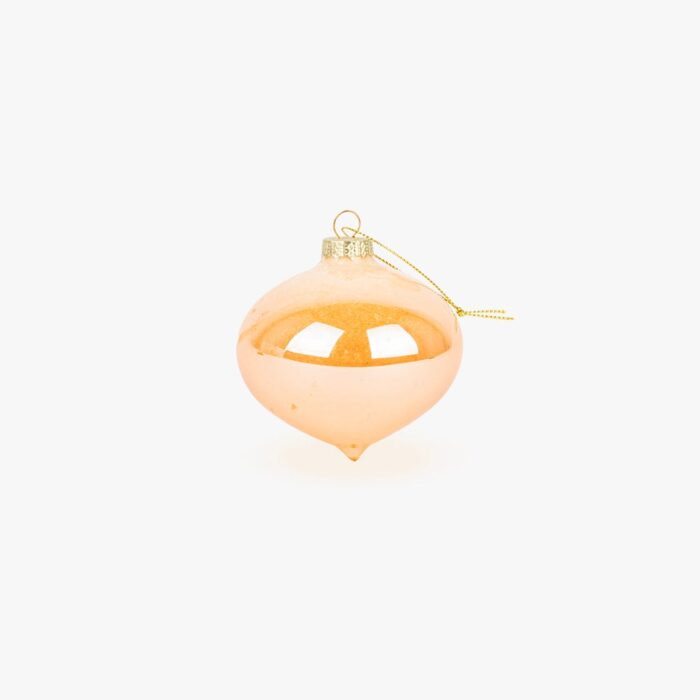 Boule Verre Goutte Brillant Doré 8cm NEW BRIGHT – Image 1