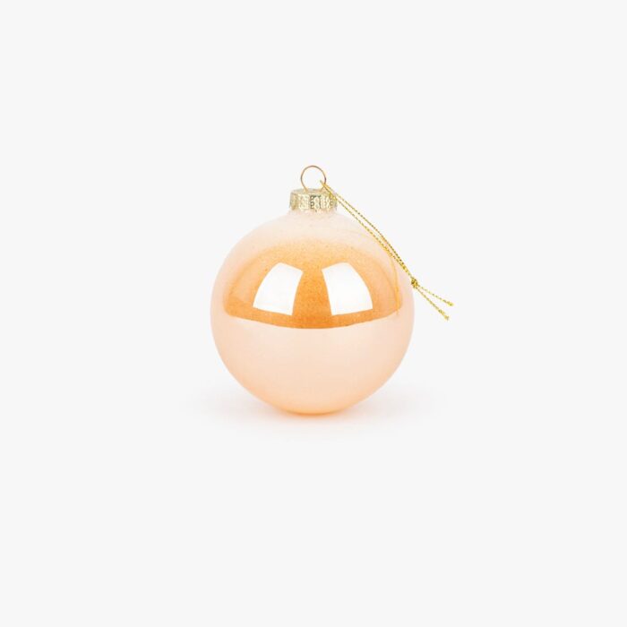 Boule Verre Brillant Doré 8cm NEW BRIGHT – Image 1
