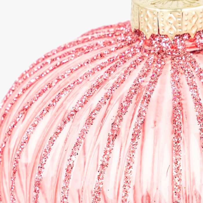 Boule Verre Goutte Rose 8cm NEW BRIGHT – Image 2