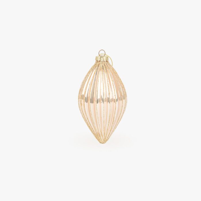 Boule en Verre Larme Dorée 14cm NEW BRIGHT – Image 1