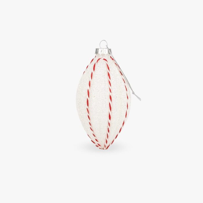 Boule de Verre Larme Blanc et Rouge 13cm COZY – Image 1