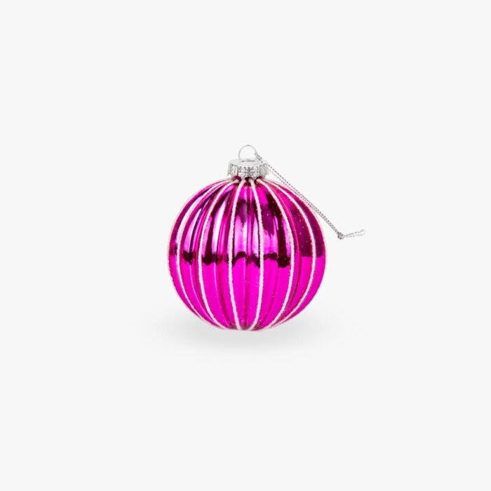 Boule Verre Rose 8cm NEW BRIGHT – Image 1