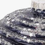 Boule Verre Goutte Noir et Argent 8cm NEW BRIGHT – Image 2