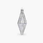 Boule Verre Losange Noir et Argent 14cm NEW BRIGHT
