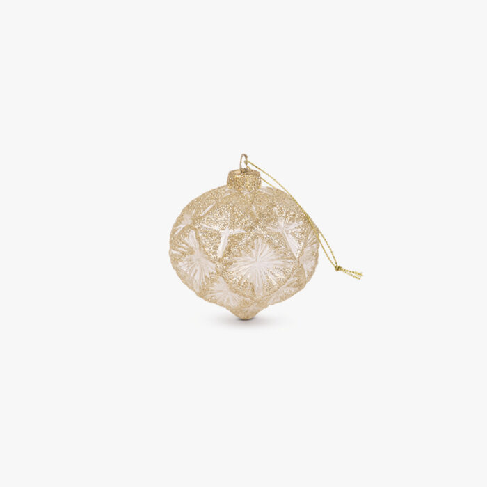 Boule Verre Goutte Dorée 8cm NEW BRIGHT – Image 1