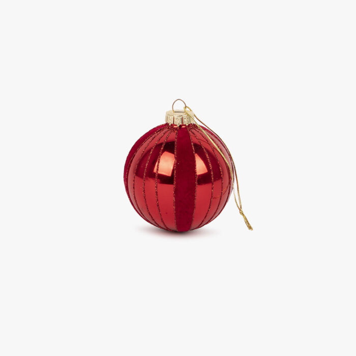 Boule de Verre Brillante Rouge 8cm COZY – Image 1