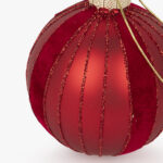 Boule de Verre à Rayures Rouges 8cm COZY – Image 2