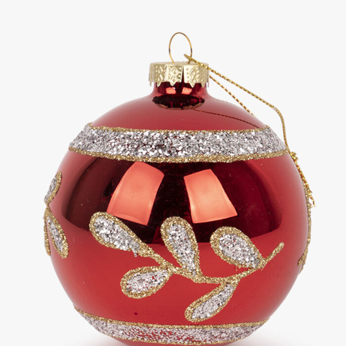Boule de Verre Houx Rouge 8cm COZY – Image 2