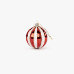 Boule de Verre Rouge et Blanche 8cm KITSCH