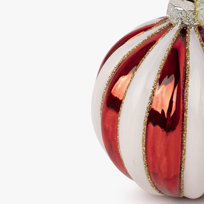 Boule de Verre Rouge et Blanche 8cm KITSCH – Image 2