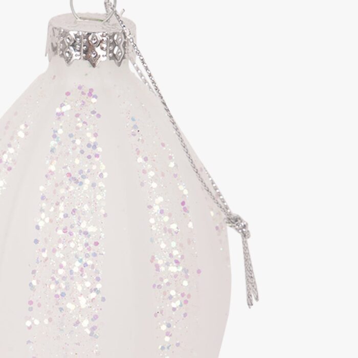 Boule en Verre Larme Blanche 13cm NEW BRIGHT – Image 2