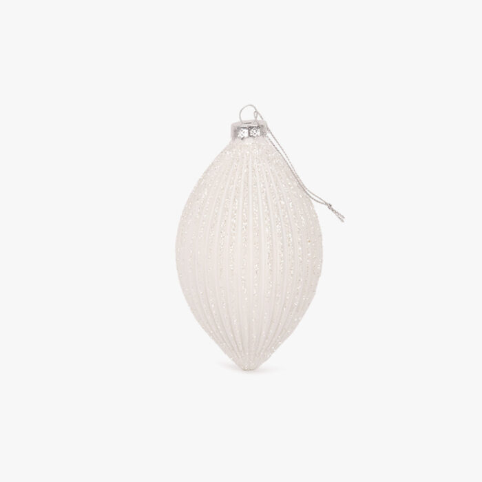 Boule de Verre Larme Brillante Blanche 14cm NEW BRIGHT – Image 1