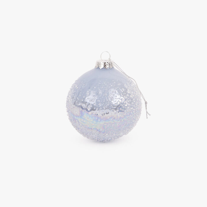 Boule Verre Pics Bleu 8cm NEW BRIGHT – Image 1