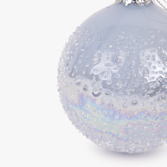 Boule Verre Pics Bleu 8cm NEW BRIGHT – Image 2