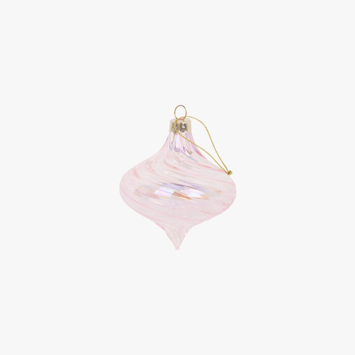 Boule Verre Goutte Rose 8cm NEW BRIGHT – Image 1
