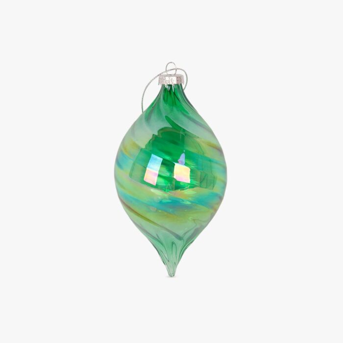 Boule en Verre Larme Verte 15cm NEW BRIGHT – Image 1
