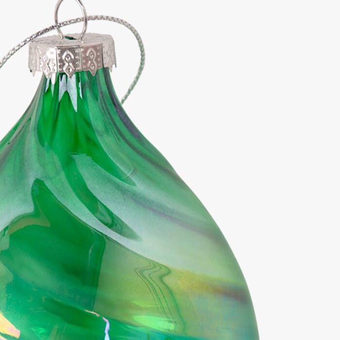 Boule en Verre Larme Verte 15cm NEW BRIGHT – Image 2