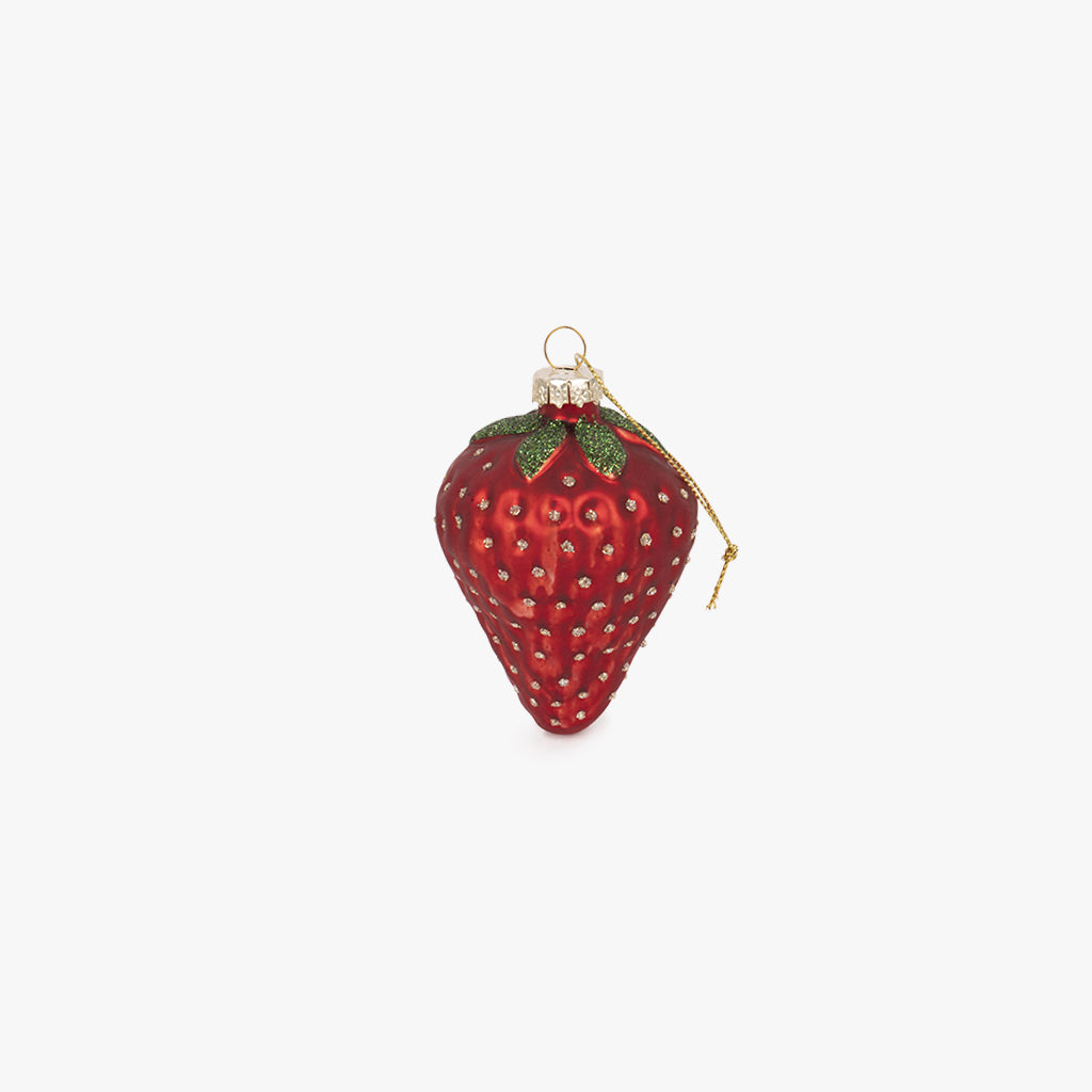 24991348_1.jpg Ornement Verre Fraise Rouge 5cm KITSCH – Image 1