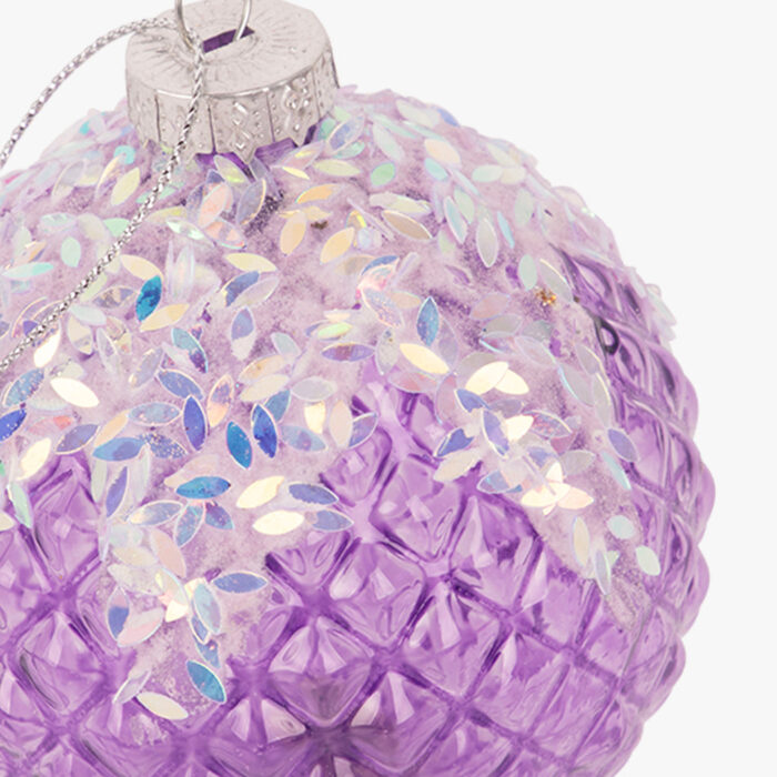 Boule Verre Lilas 8cm NEW BRIGHT – Image 2