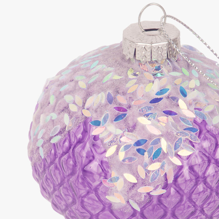 Boule Verre Goutte Lilas 8cm NEW BRIGHT – Image 2