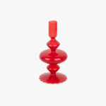 Bougeoir en verre rouge COZY