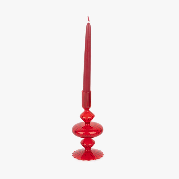Bougeoir en verre rouge COZY – Image 2