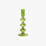 Bougeoir en verre vert COZY