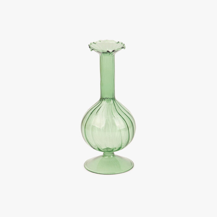 Bougeoir en verre vert NEW BRIGHT – Image 1