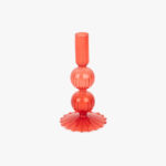 Bougeoir en verre rouge COZY