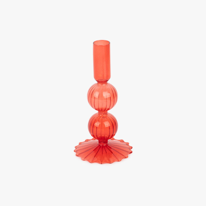 Bougeoir en verre rouge COZY – Image 1