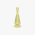 Bougeoir Verre Sapin Vert 20cm COZY