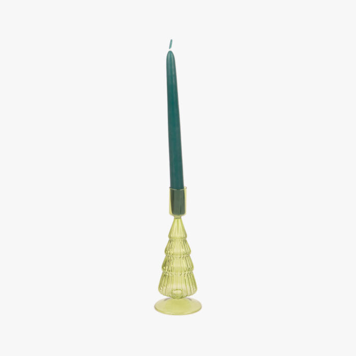 Bougeoir Verre Sapin Vert 20cm COZY – Image 2