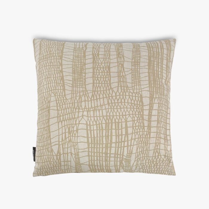 Housse de Coussin Imprimée Naturelle et Moutarde TIRANA – Image 1