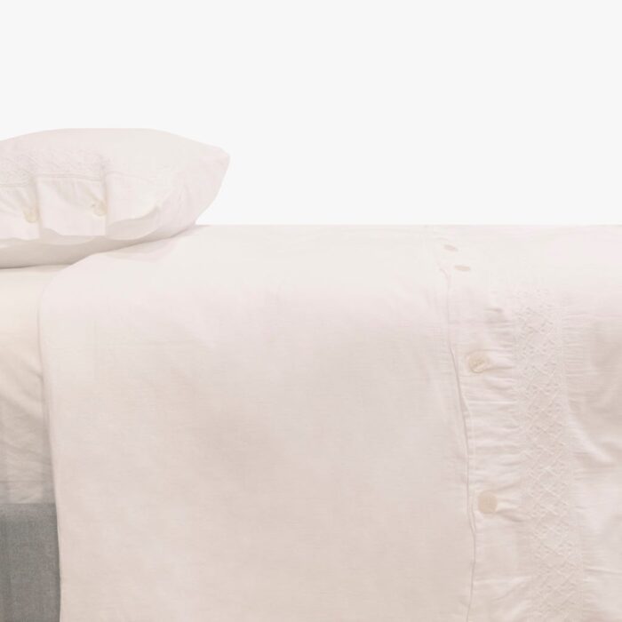 Housse de Couette Coton Stonewash Blanc 140x200 PARIS – Image 1